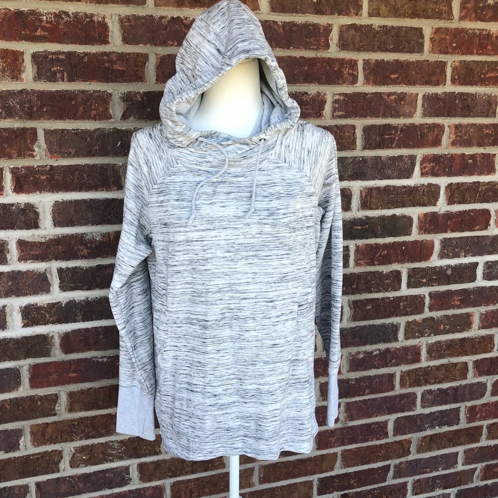 Ladies Avalanche Space Dye Gray & Black Hooded Top Size XL